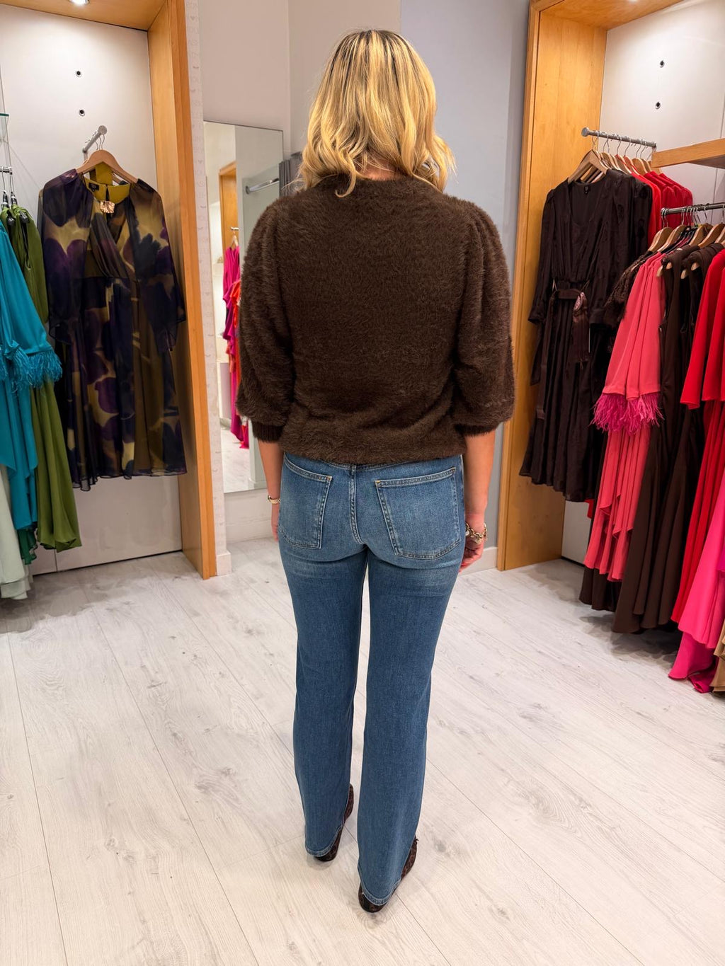 St Tropez Chocolate Brown Fluffy Knit Jumper