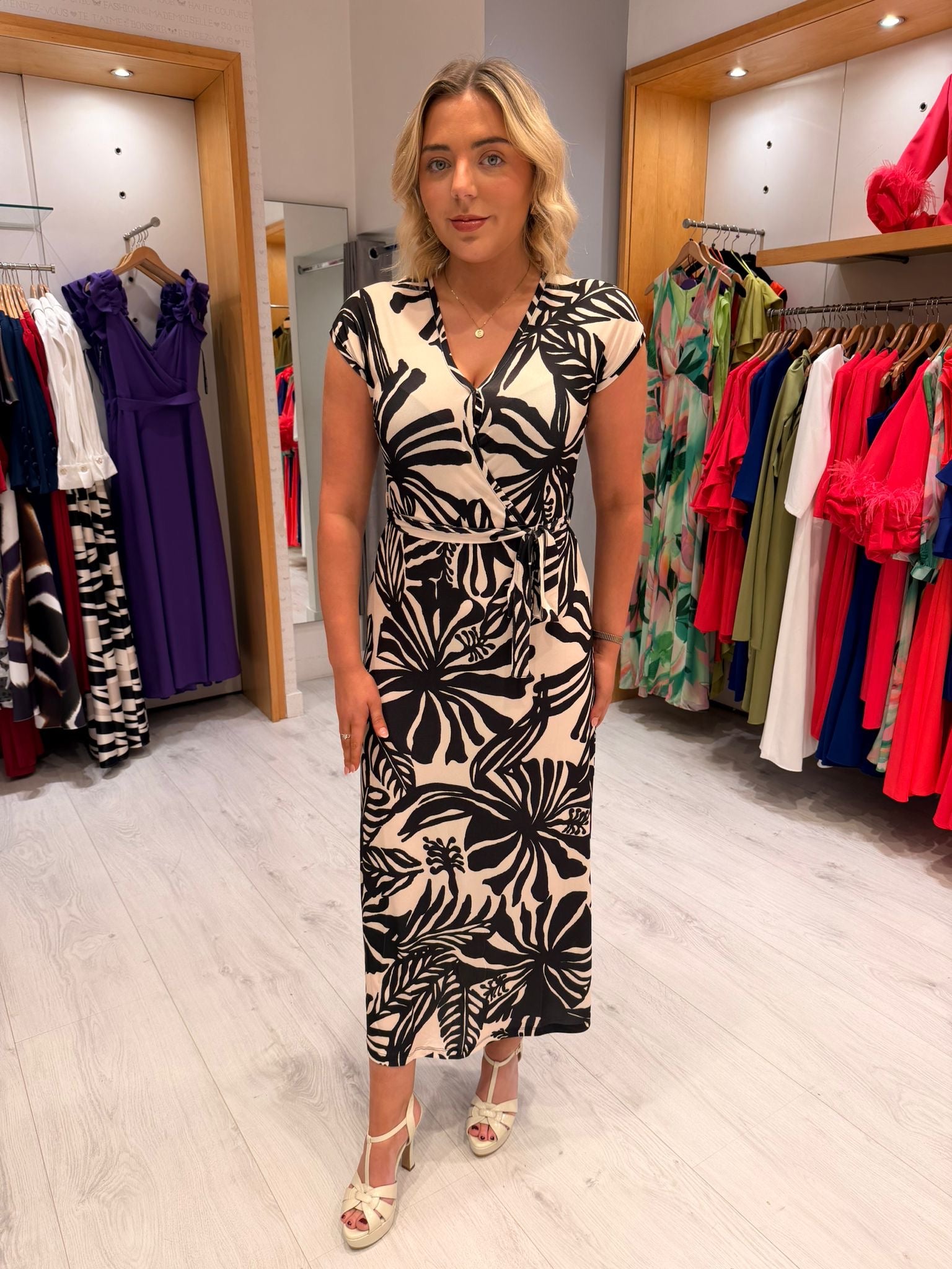 Smashed Lemon Black and White Dress