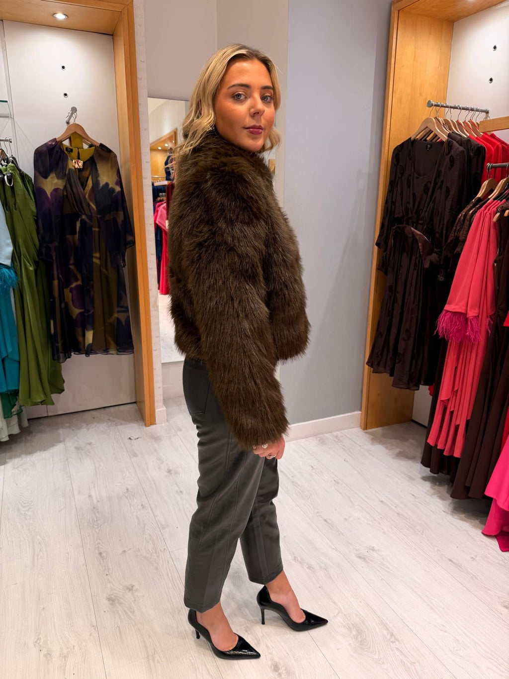 St Tropez Brown Fur Jacket
