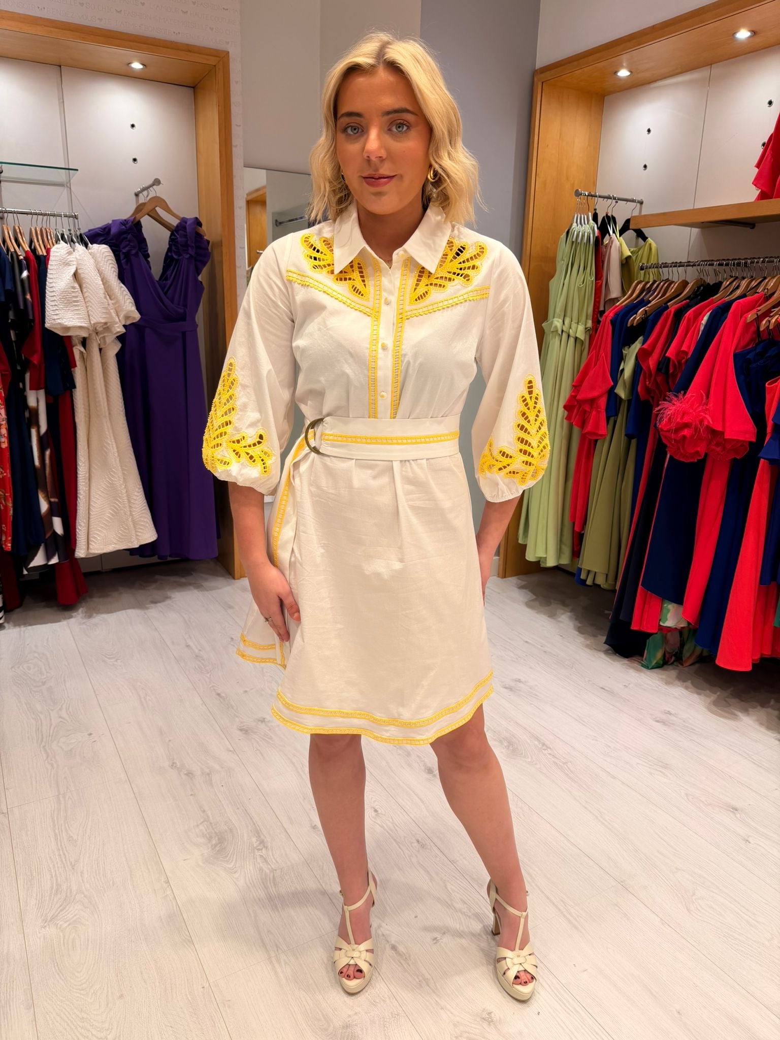 K Design Yellow Detail Dress