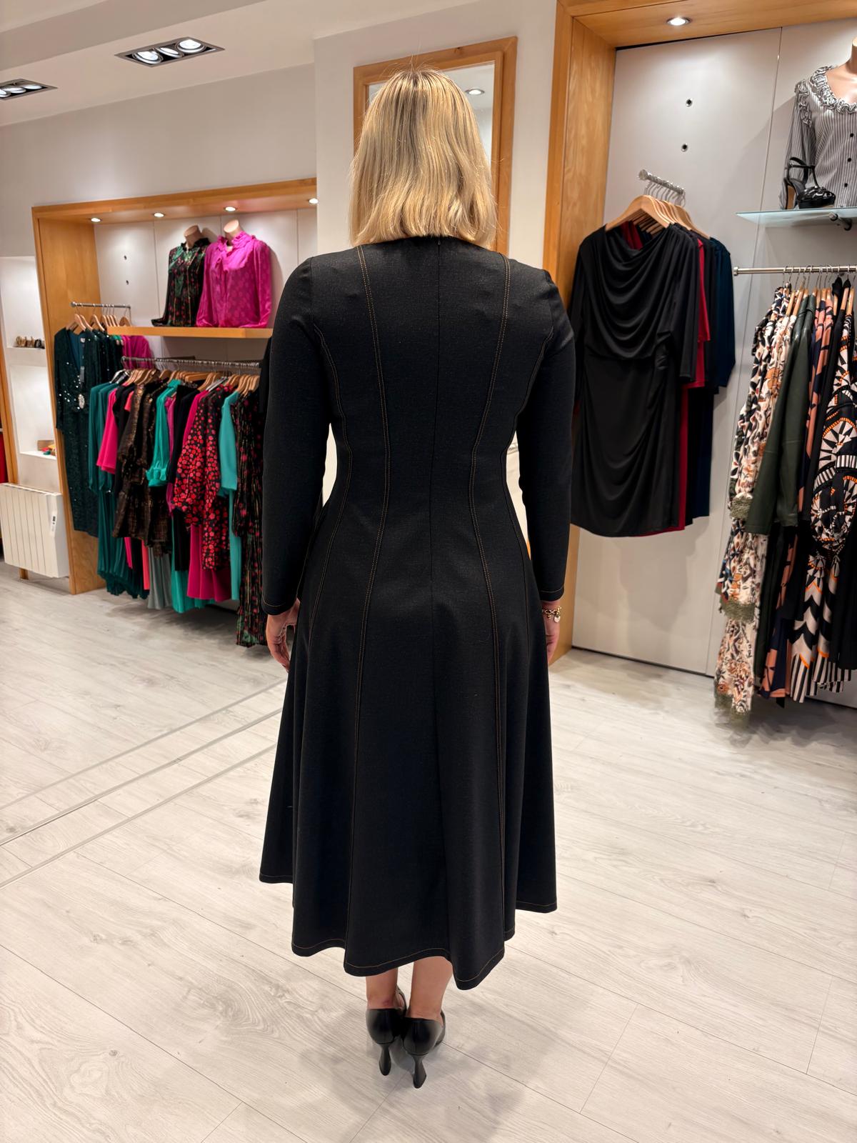 Arggido Navy Denim Look Dress