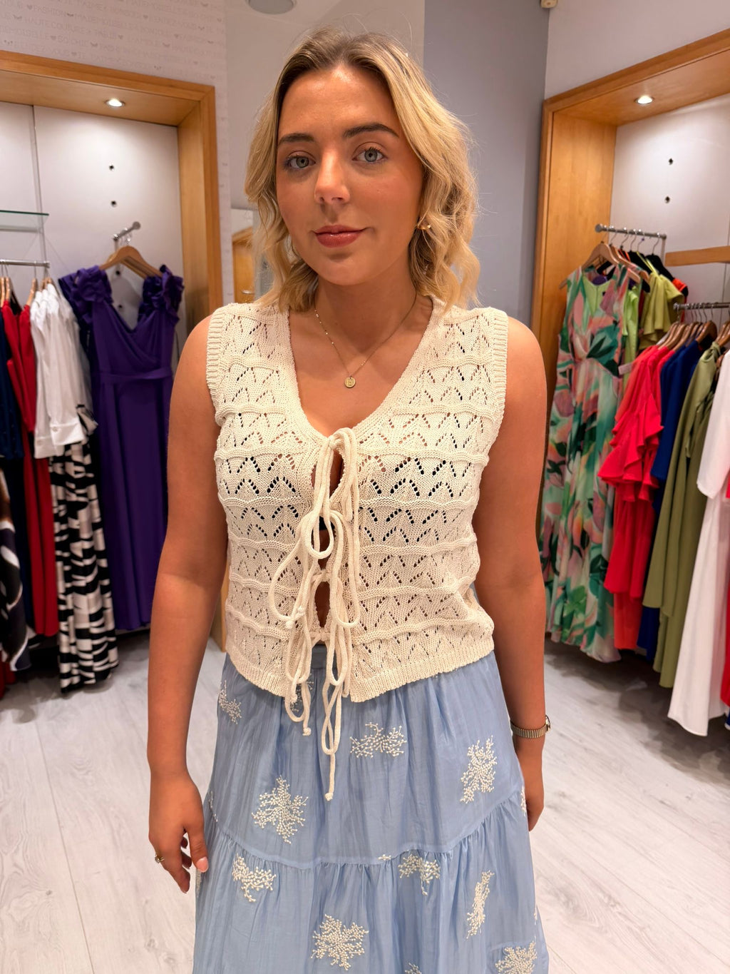Smashed Lemon Knit Tie Top