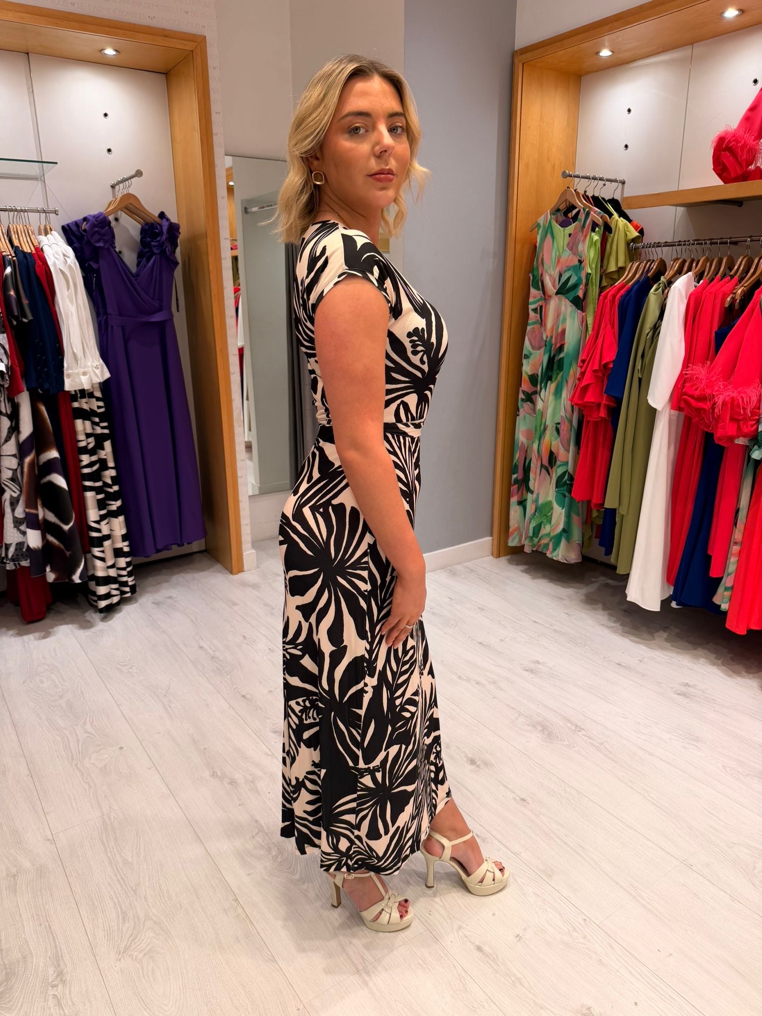 Smashed Lemon Black and White Dress