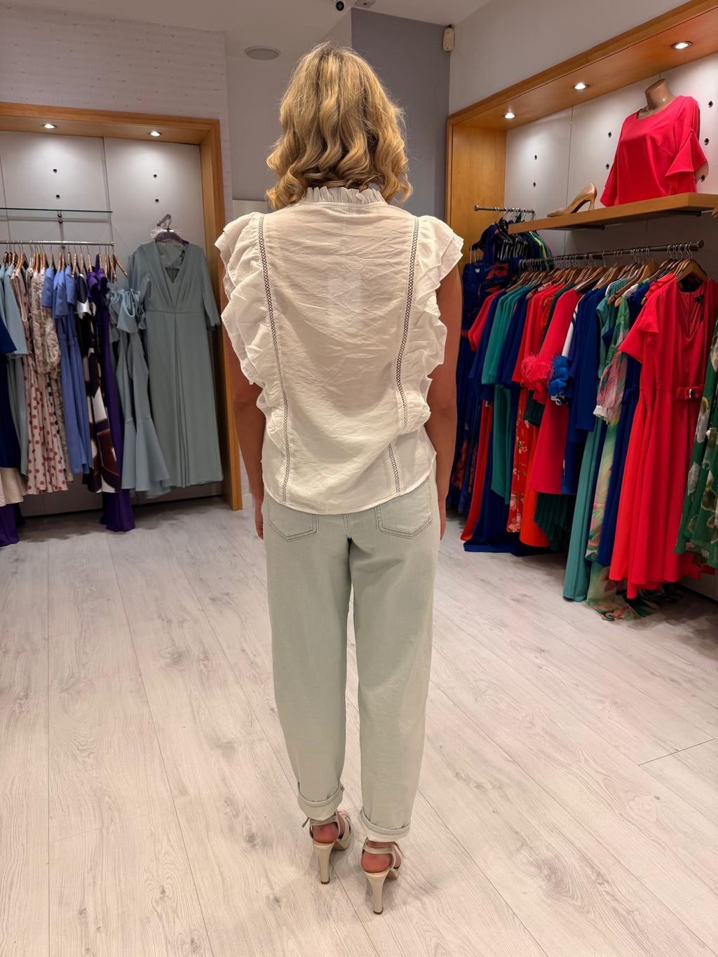Co'Couture White Frill Top