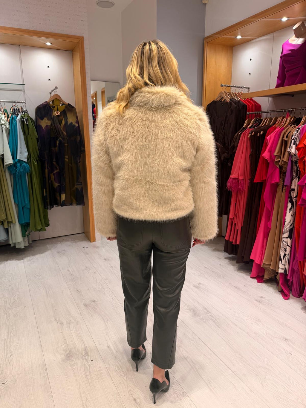 St Tropez Cream Fur Jacket