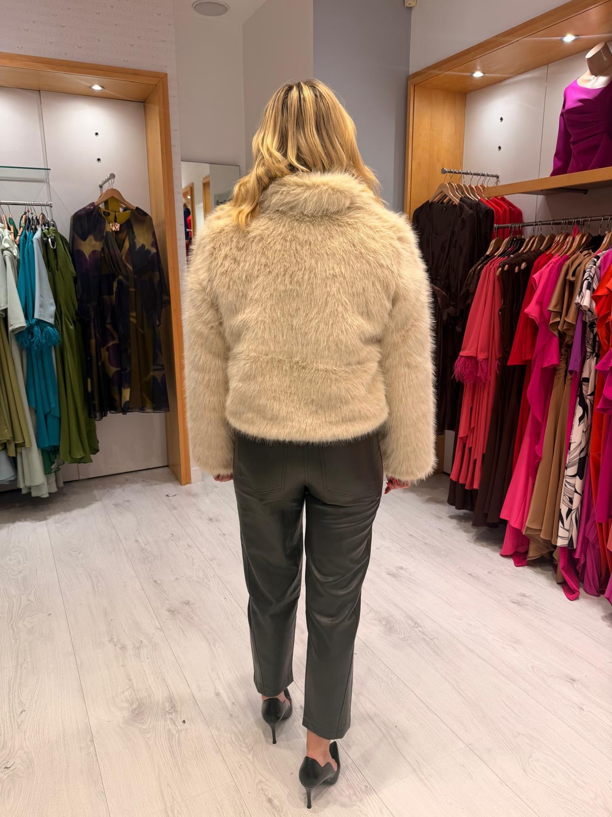 St Tropez Cream Fur Jacket