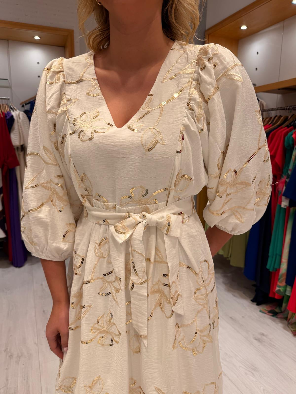 Smashed Lemon Sequin Print Dress