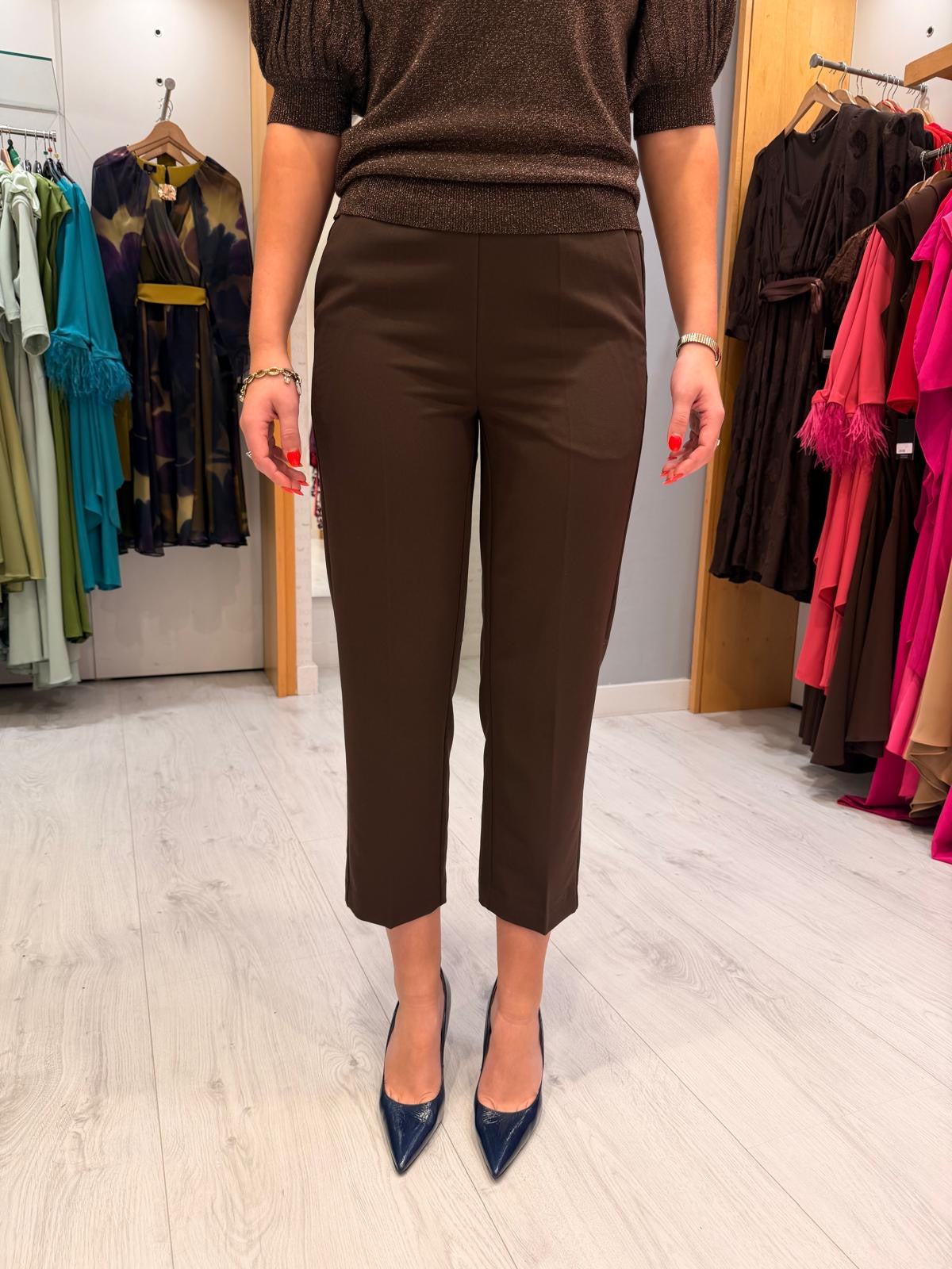 Kaffe Chocolate Crop Trousers
