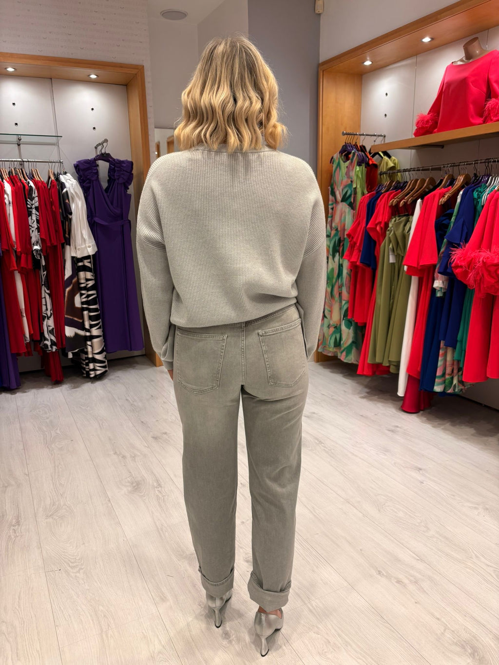 Yaya Grey Cargo Style Jean