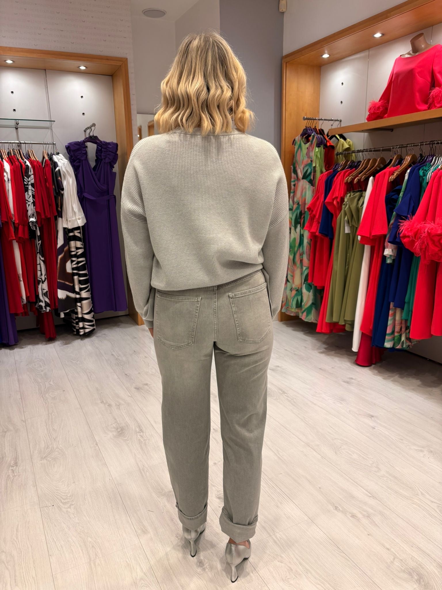 Yaya Grey Cargo Style Jean