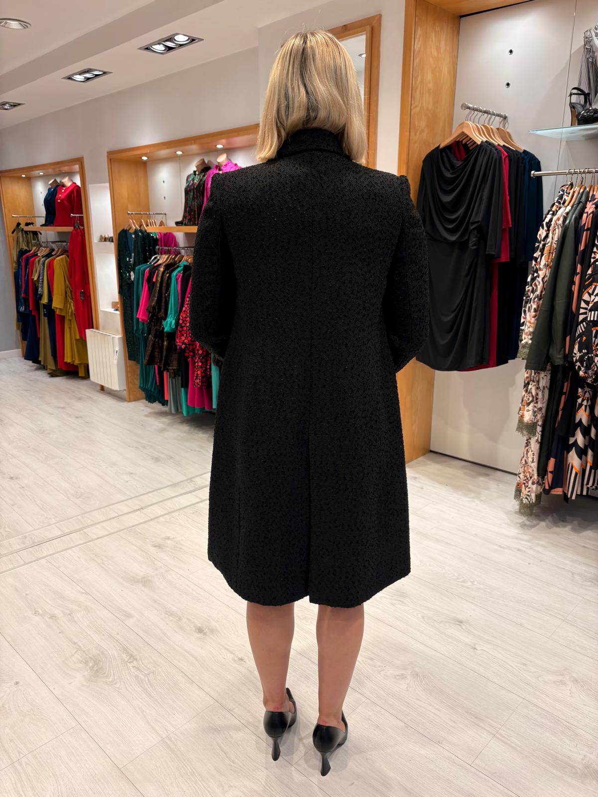 Carla Ruiz Black Tweed Coat