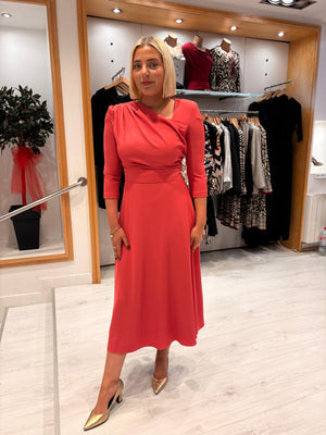 Rolemode Coral Midi Occasion Dress
