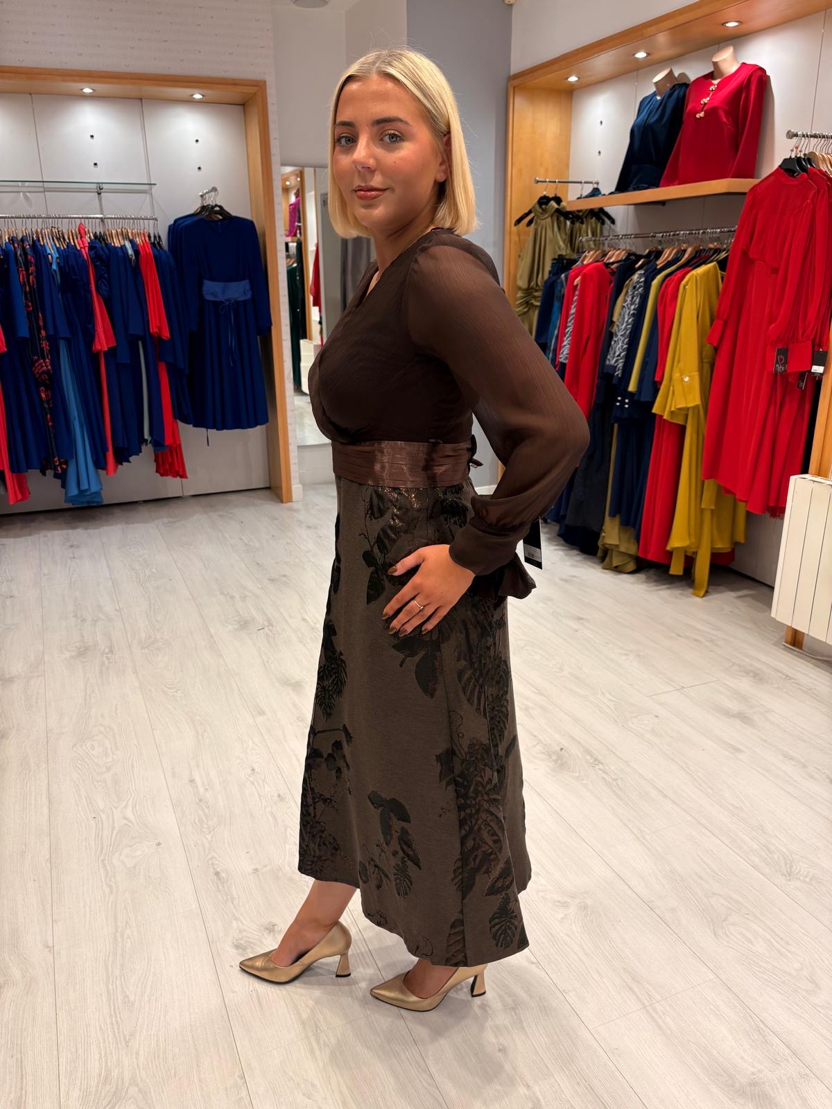 Rolemode Mocha Contrast Skirt Dress