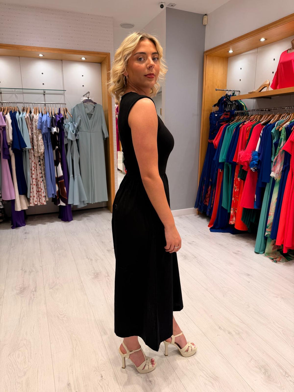 Soaked Ribbed Black Dress