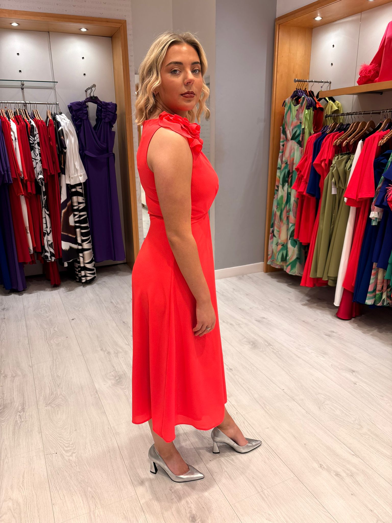 Casting Strawberry Midi Dress