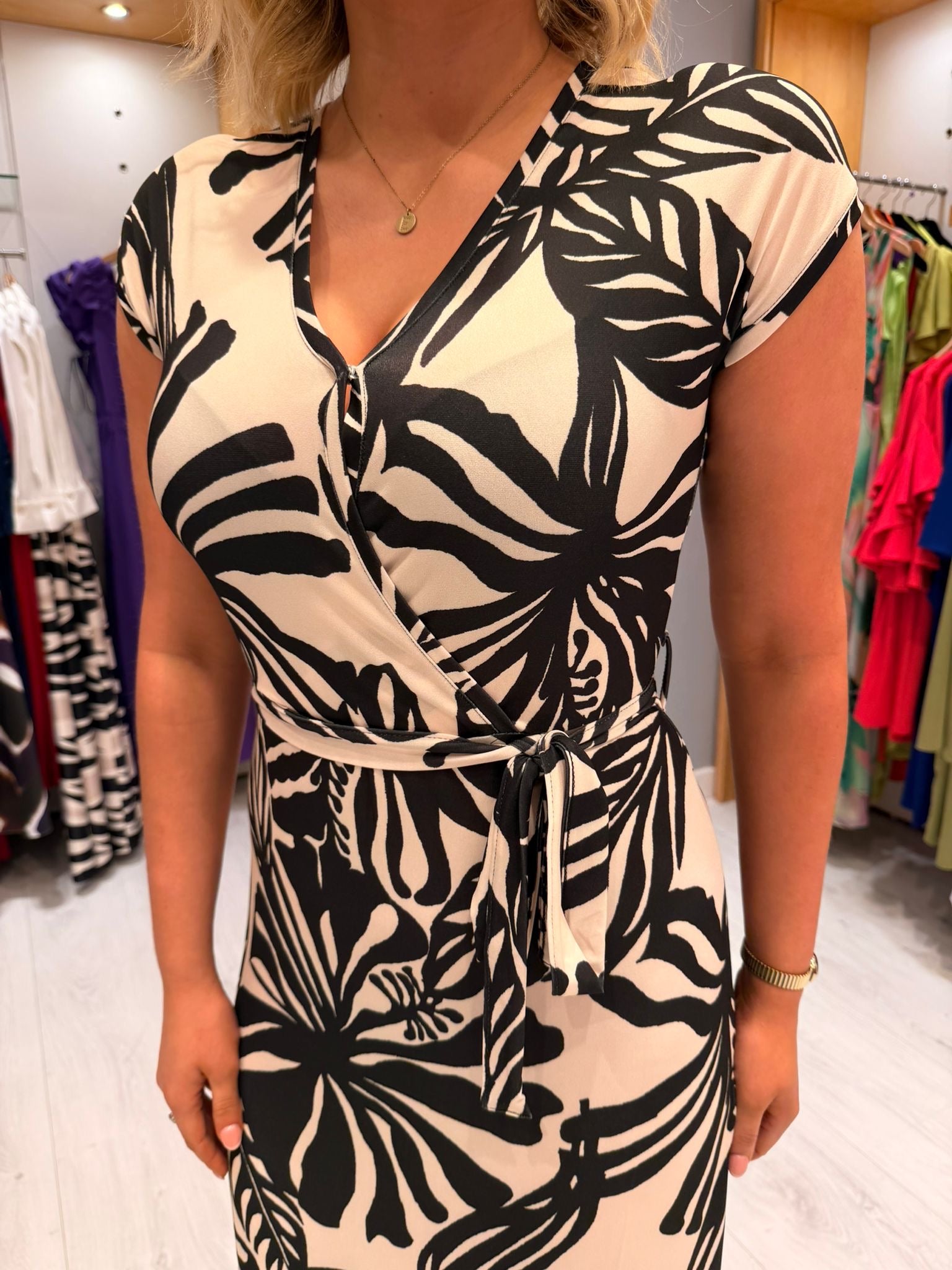 Smashed Lemon Black and White Dress