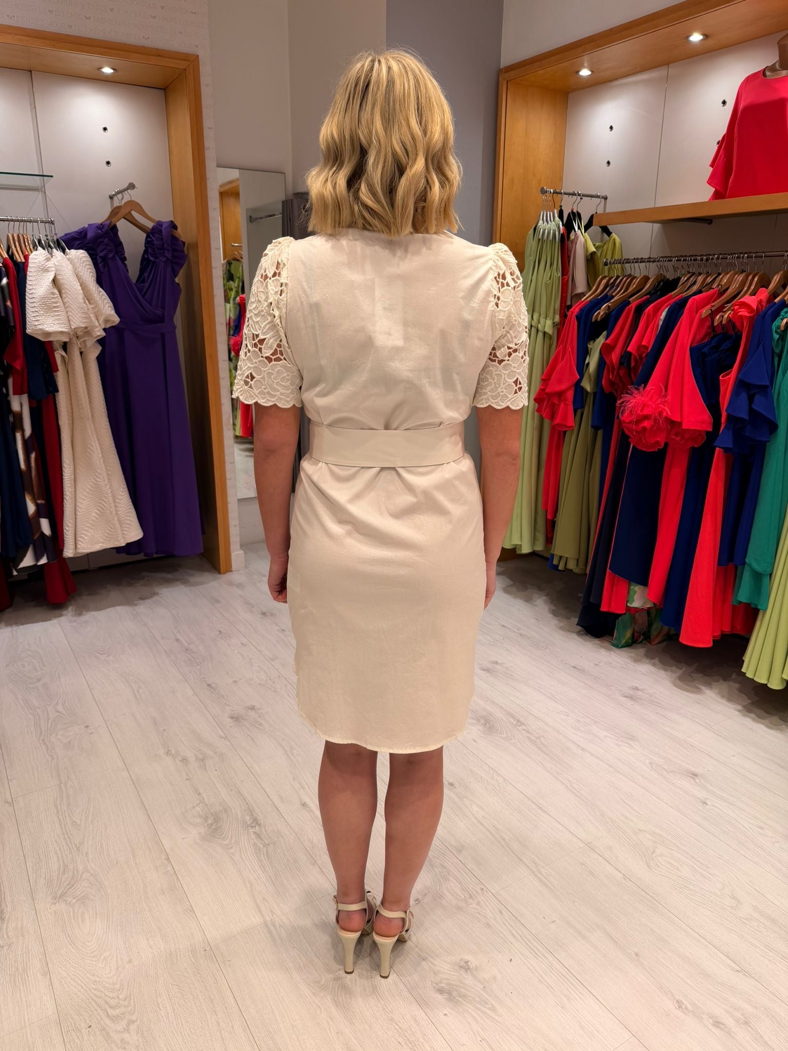 K Design White Embroidery Dress