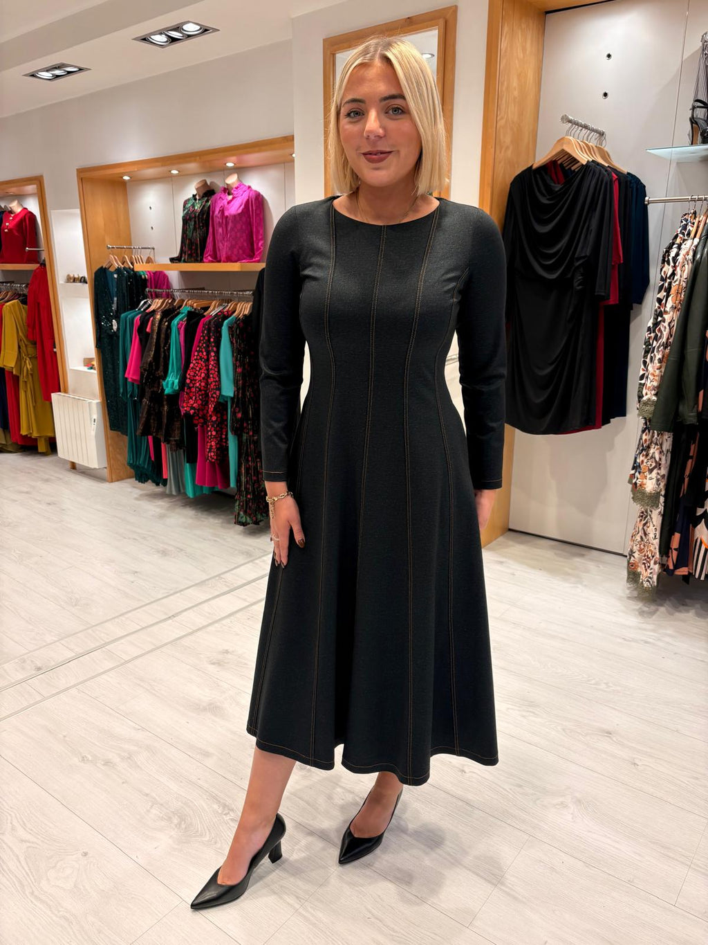 Arggido Navy Denim Look Dress