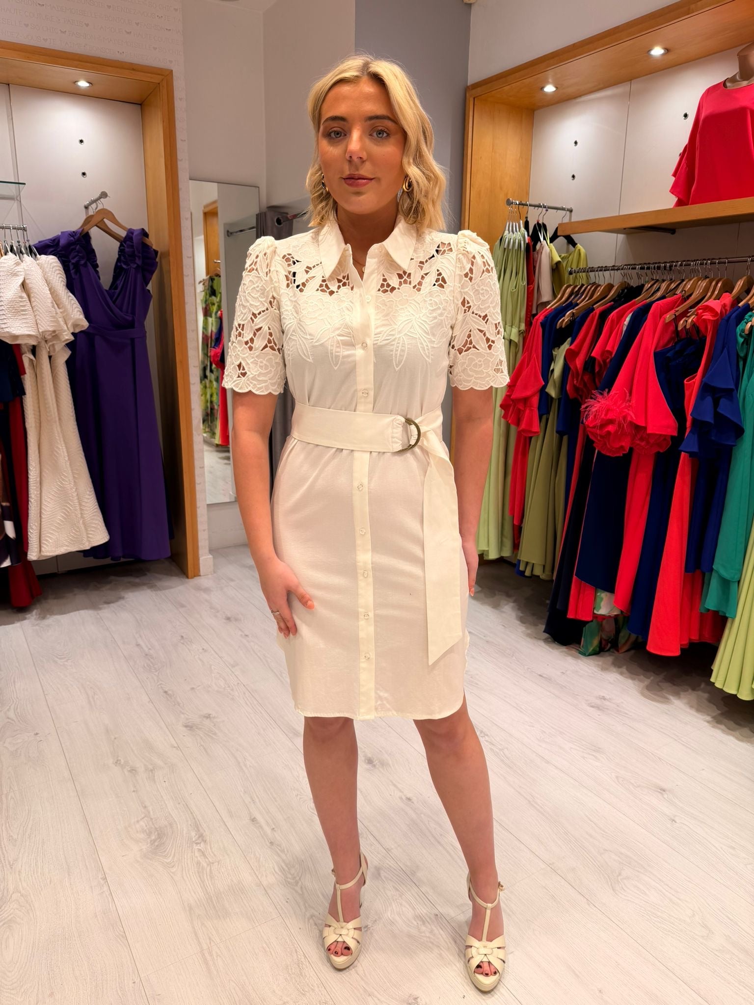 K Design White Embroidery Dress