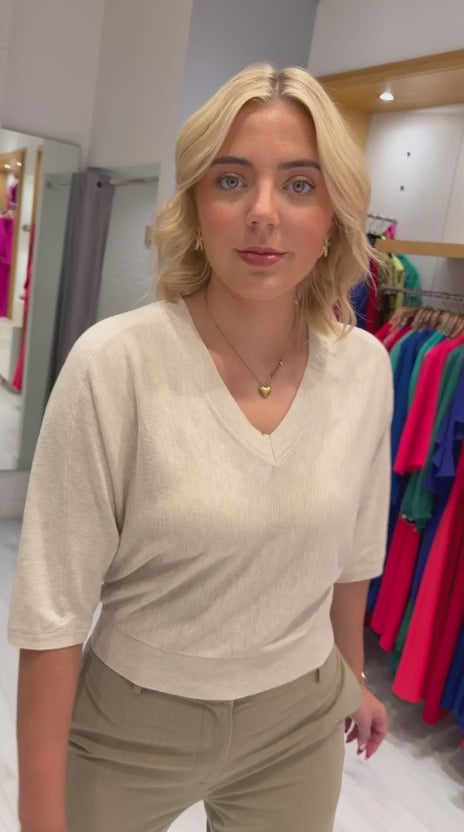 Yaya Fine Knit V-Neck Top
