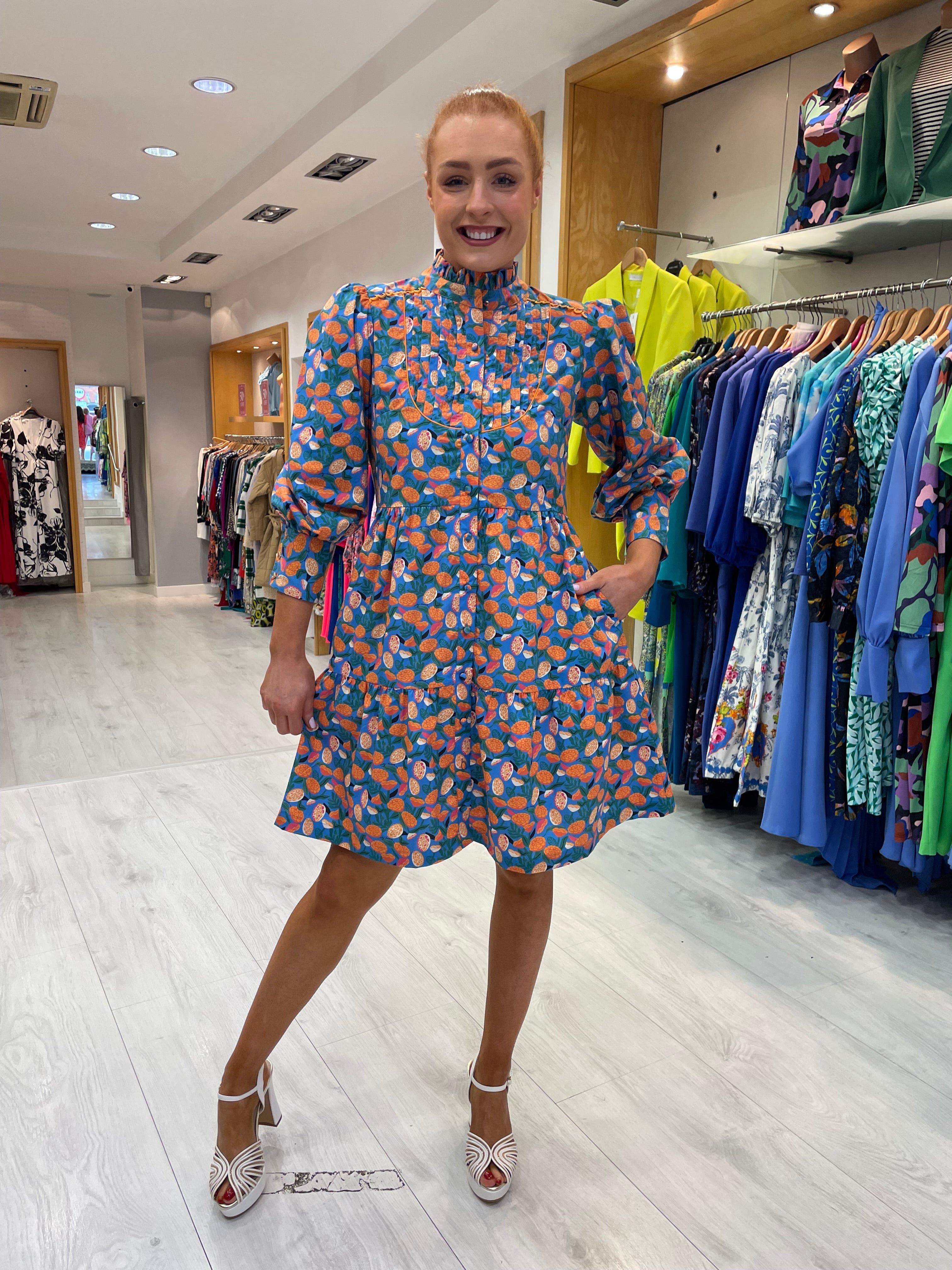 Emily Lovelock Button Up Print Dress