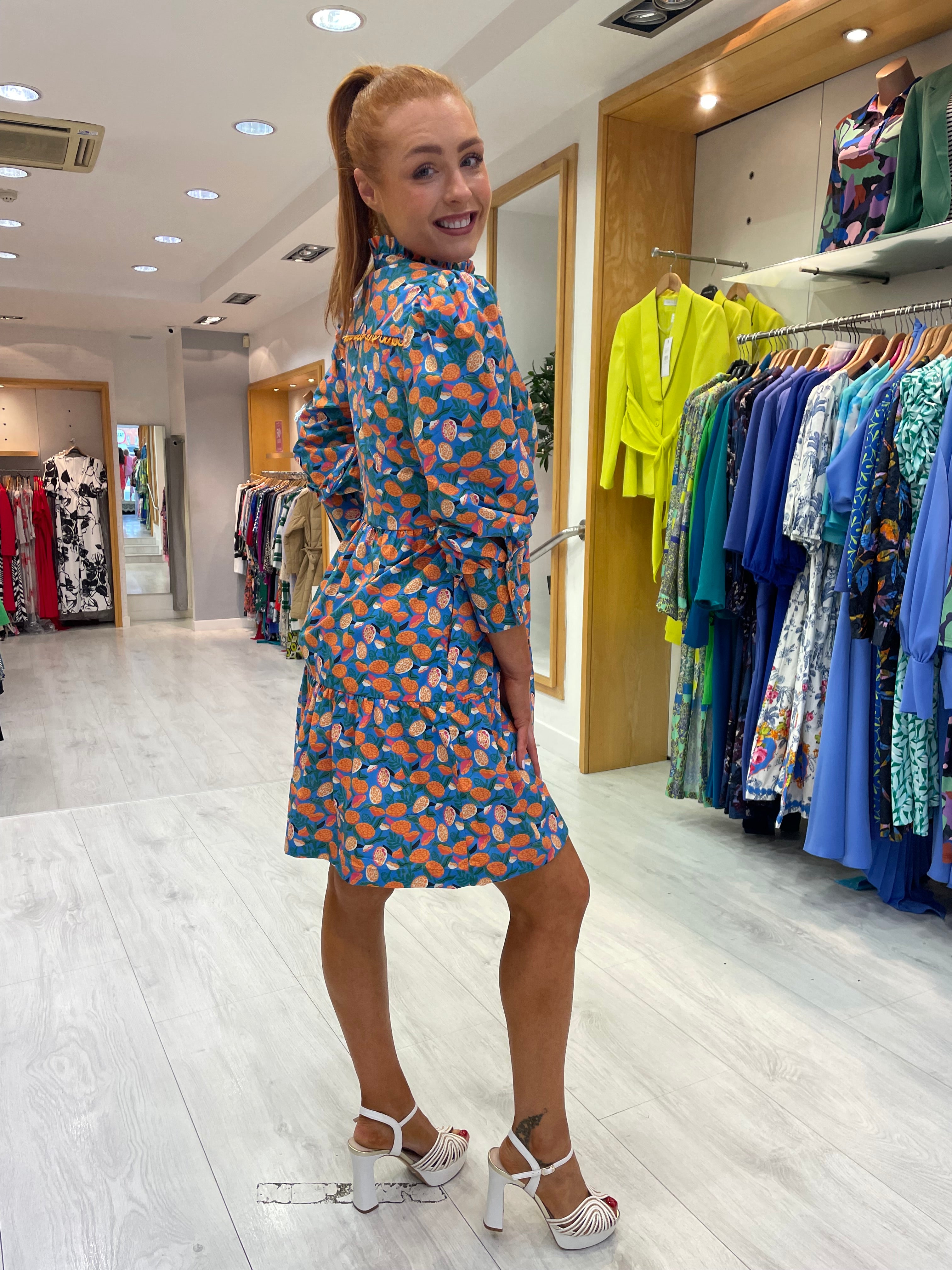 Emily Lovelock Button Up Print Dress