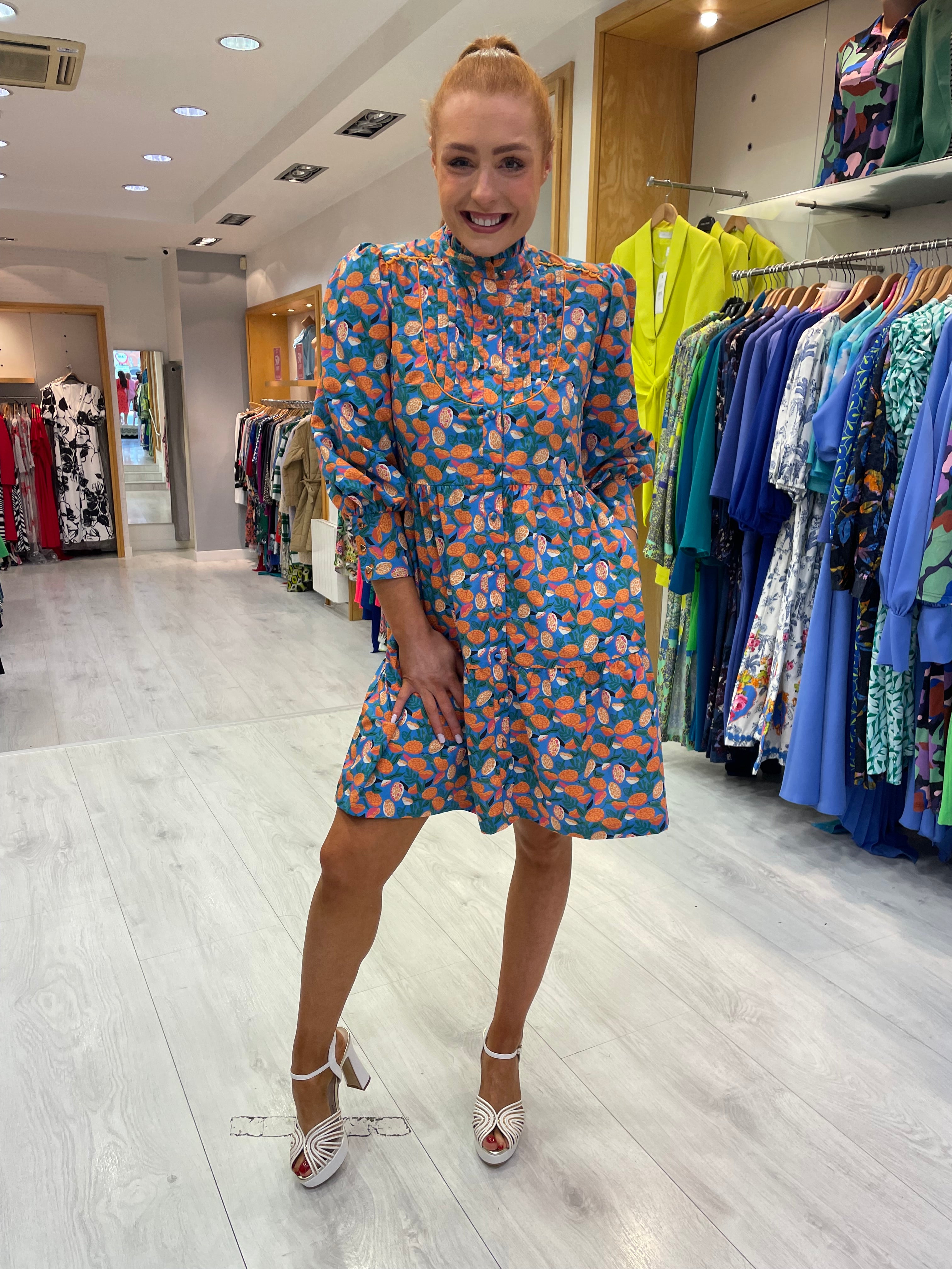 Emily Lovelock Button Up Print Dress