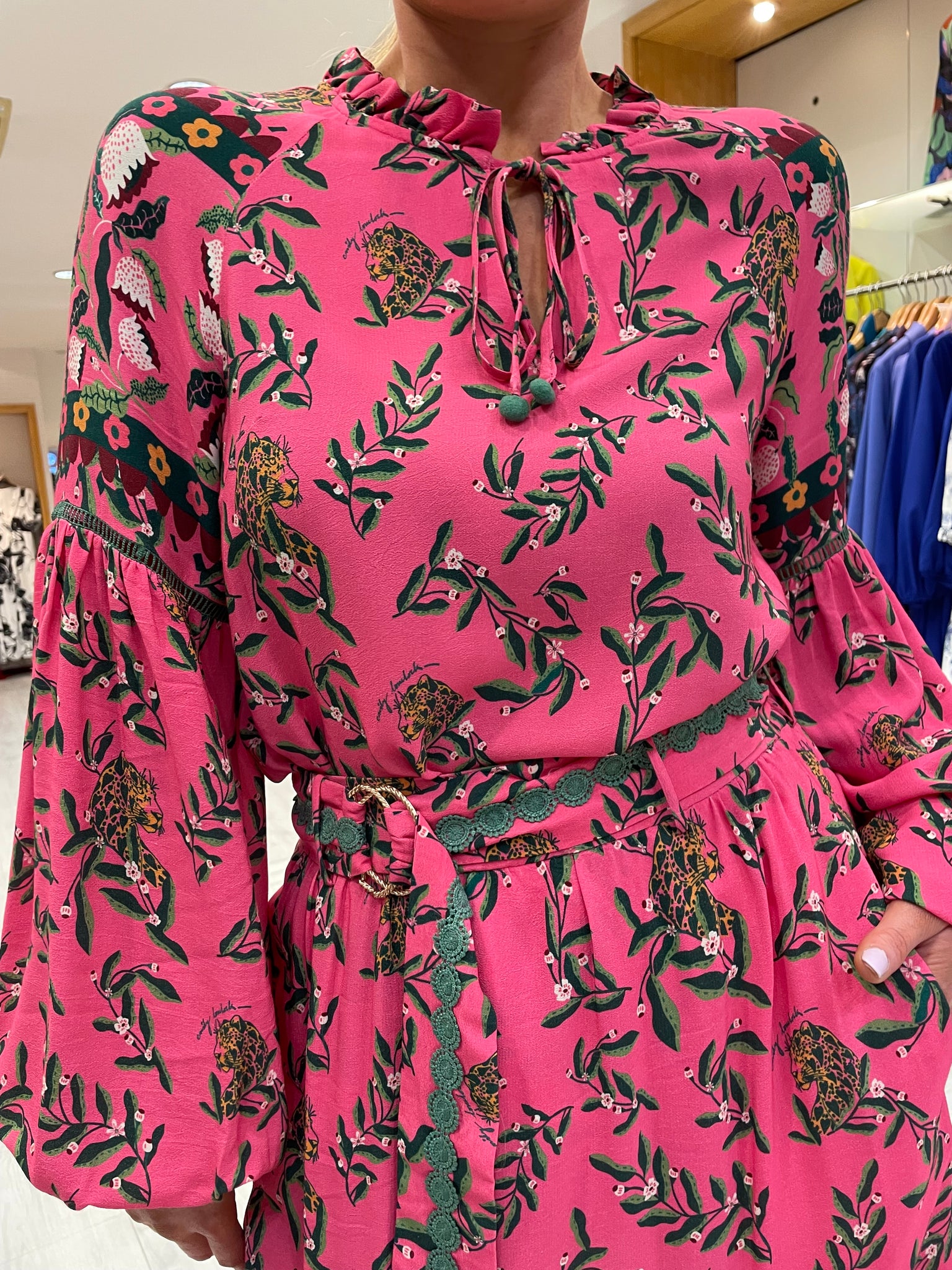 Emily Lovelock Pink Print Maxi Skirt