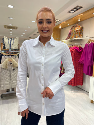 HV Polo White Tailored Frill Shirt