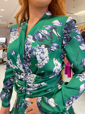 Carla Ruiz Green Flower Dress