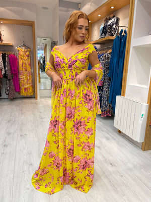 Carla Ruiz Vibrant Floral Maxi Dress