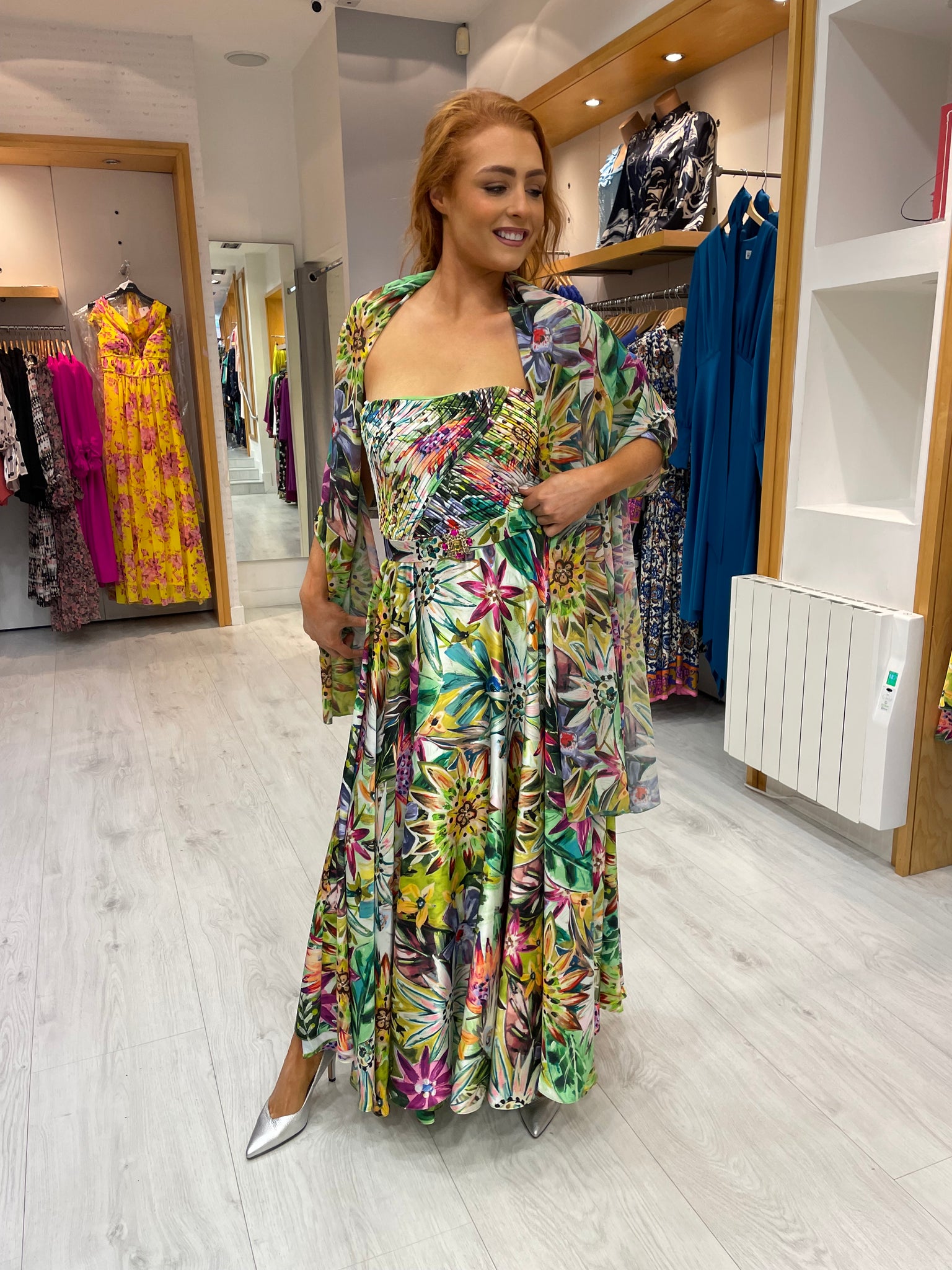 Carla Ruiz Sleeveless Tropical Maxi Dress