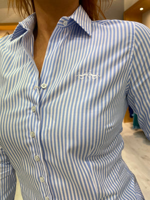 HV Society Blue Pinstripe Stripe Shirt